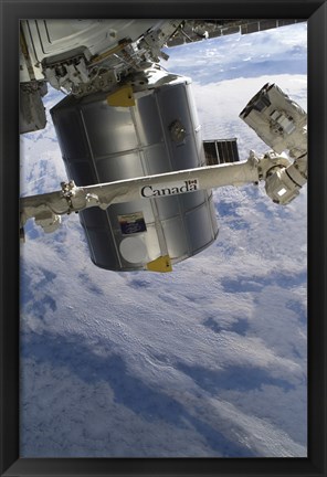 Framed Italian-Built Raffaello Multi-Purpose Logistics Module and the Canadarm2 Print