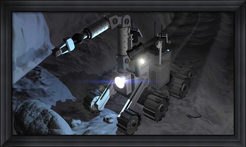 Framed Artist's Rendering of Future Space Vehicle Exploring Print