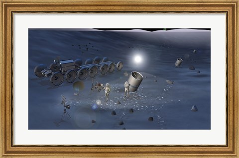 Framed Concept of Possible Activities During Future Space Exploration Missions Print