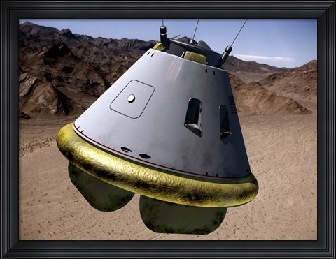 Framed Concept of a Crew Exploration Vehicle as it Lands on Earth Print