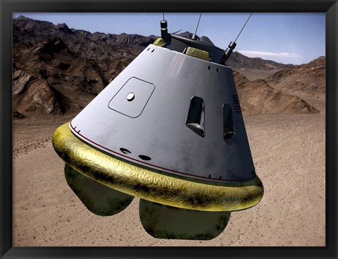 Framed Concept of a Crew Exploration Vehicle as it Lands on Earth Print