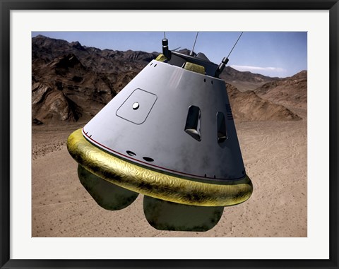Framed Concept of a Crew Exploration Vehicle as it Lands on Earth Print