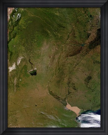 Framed Satellite view of Argentina Print