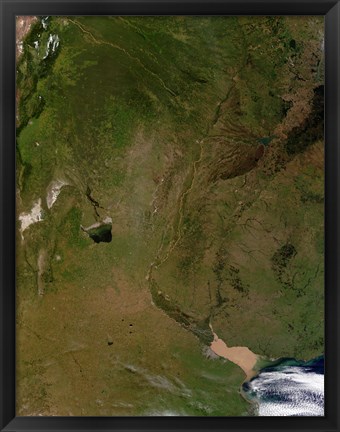 Framed Satellite view of Argentina Print