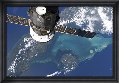 Framed Docked Progress 22 Spacecraft Print