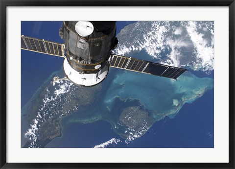 Framed Docked Progress 22 Spacecraft Print