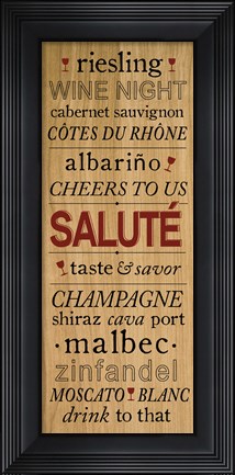 Framed Wine Words I Print