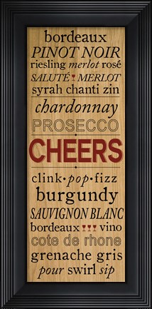 Framed Wine Words II Print