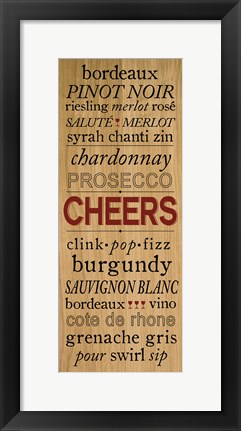 Framed Wine Words II Print