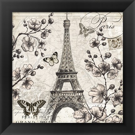 Framed Paris in Bloom I Print