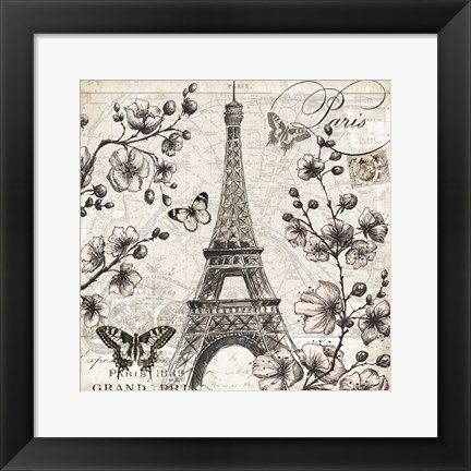 Framed Paris in Bloom I Print