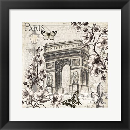 Framed Paris in Bloom II Print