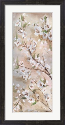 Framed Cherry Blossoms Taupe Panel II Print