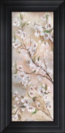 Framed Cherry Blossoms Taupe Panel II Print