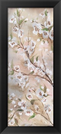 Framed Cherry Blossoms Taupe Panel II Print