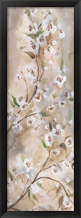 Framed Cherry Blossoms Taupe Panel I Print