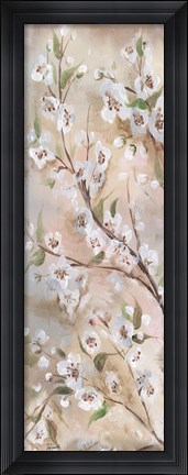 Framed Cherry Blossoms Taupe Panel II Print