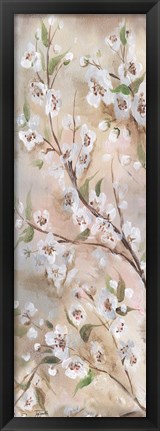 Framed Cherry Blossoms Taupe Panel II Print