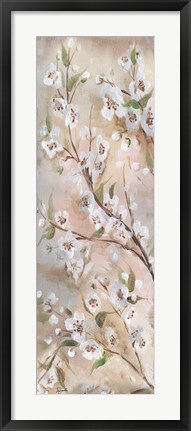 Framed Cherry Blossoms Taupe Panel II Print