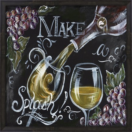 Framed Chalkboard Wine II Print