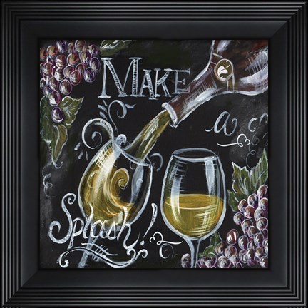 Framed Chalkboard Wine II Print