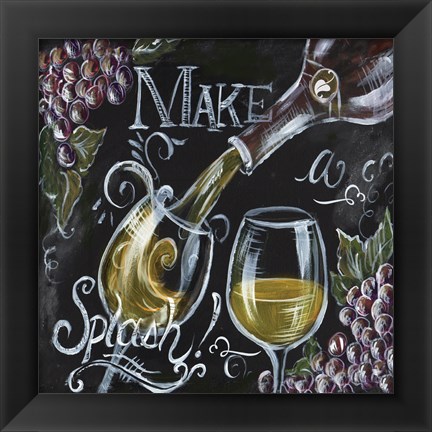 Framed Chalkboard Wine II Print