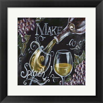 Framed Chalkboard Wine II Print