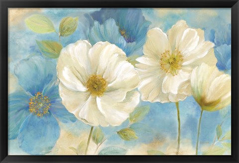 Framed Watercolor Poppies Landscape Print