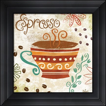 Framed Colorful Coffee III Print