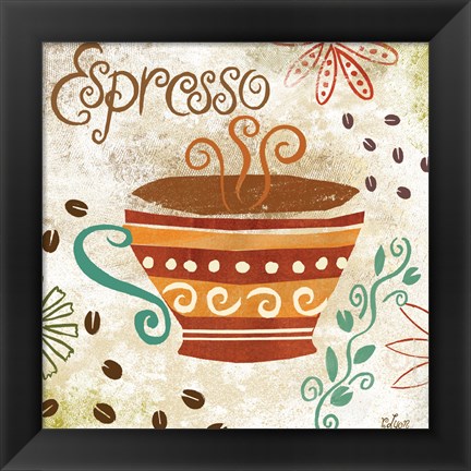 Framed Colorful Coffee III Print