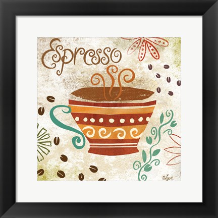 Framed Colorful Coffee III Print