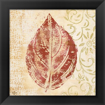 Framed Leaf Scroll II Print