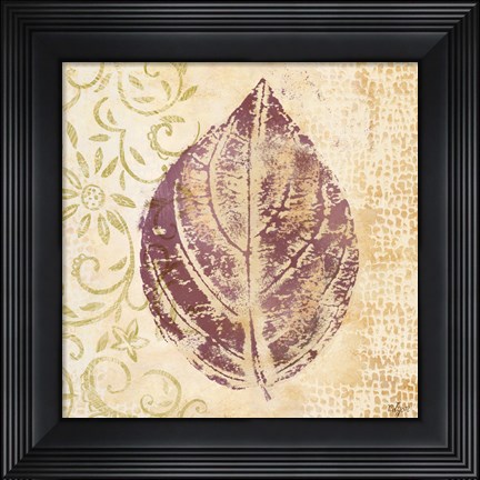 Framed Leaf Scroll III Print