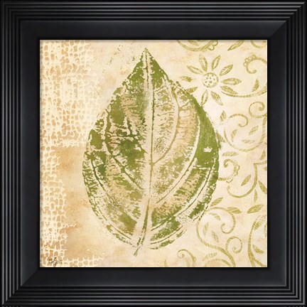 Framed Leaf Scroll IV Print