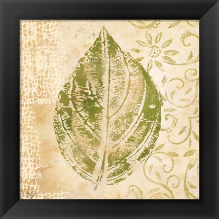 Framed Leaf Scroll IV Print