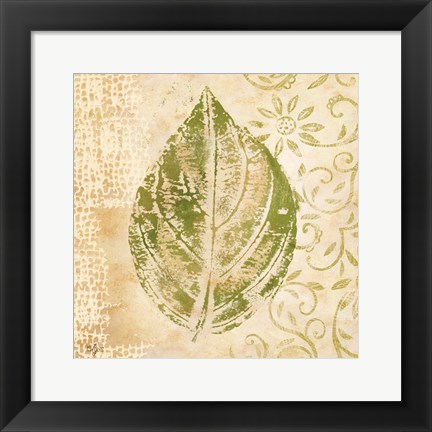 Framed Leaf Scroll IV Print