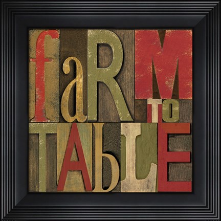 Framed Printers Block Farm To Table I Print