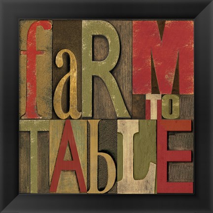 Framed Printers Block Farm To Table I Print