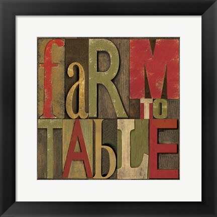 Framed Printers Block Farm To Table I Print