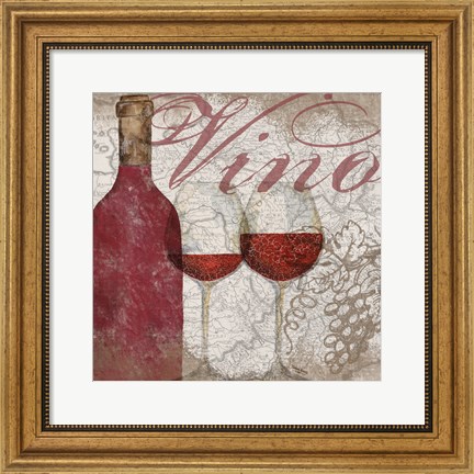 Framed Vino and Vin I Print