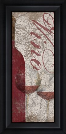 Framed Vino and Vin Panel I Print