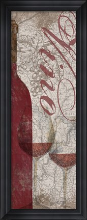 Framed Vino and Vin Panel I Print