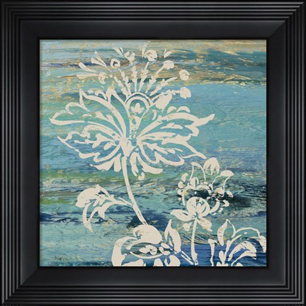 Framed Blue Indigo w/Lace III Print