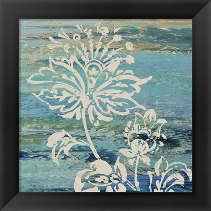 Framed Blue Indigo w/Lace III Print