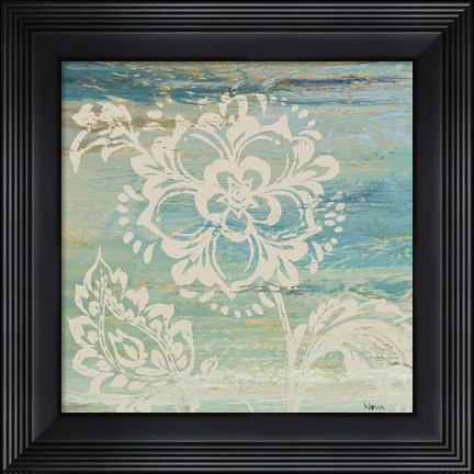 Framed Blue Indigo w/Lace IV Print