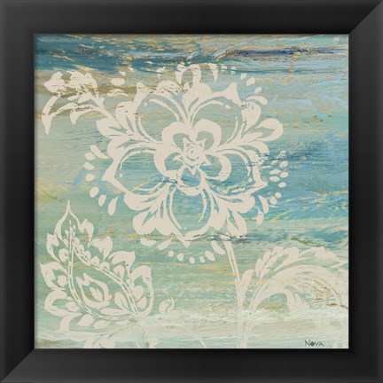 Framed Blue Indigo w/Lace IV Print