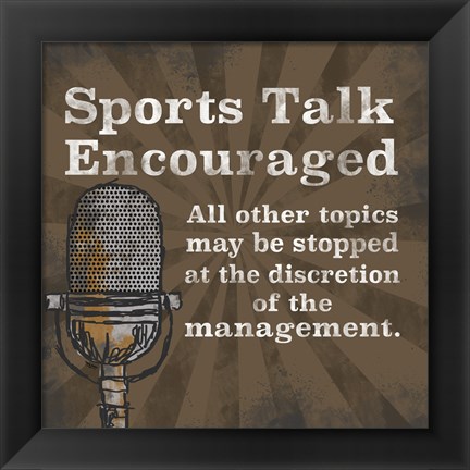 Framed Sports Talk I Print