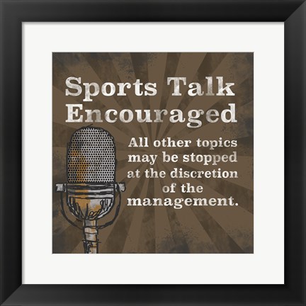 Framed Sports Talk I Print