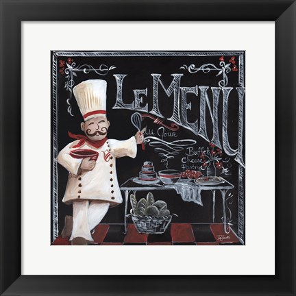 Framed Chalkboard Chefs I Print