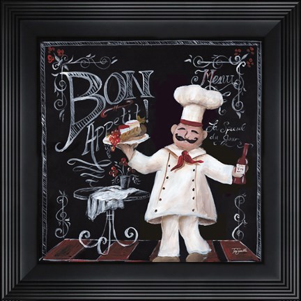 Framed Chalkboard Chefs II Print